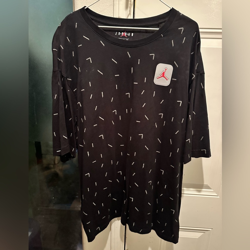 Jordan Black Tee with Red Jumpman Badge